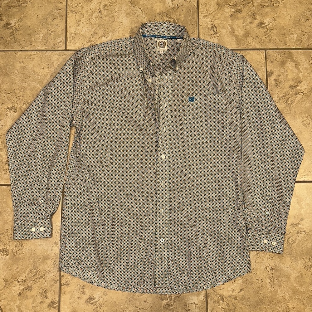 Men’s Medium Cinch Square Pattern Western Shirt - image 2